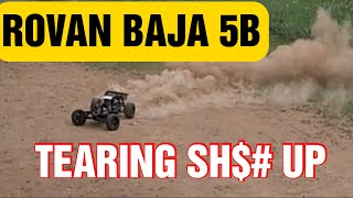 LARGE RC CAR HPI ROVAN BAJA 5B TEARING SH@# UP!