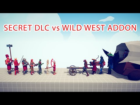SECRET DLC TEAM vs WILD WEST ADDON TEAM - Totally Accurate Battle Simulator TABS
