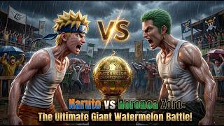 Naruto vs Roronoa Zoro: The Ultimate Giant Watermelon Battle! 🍉🔥