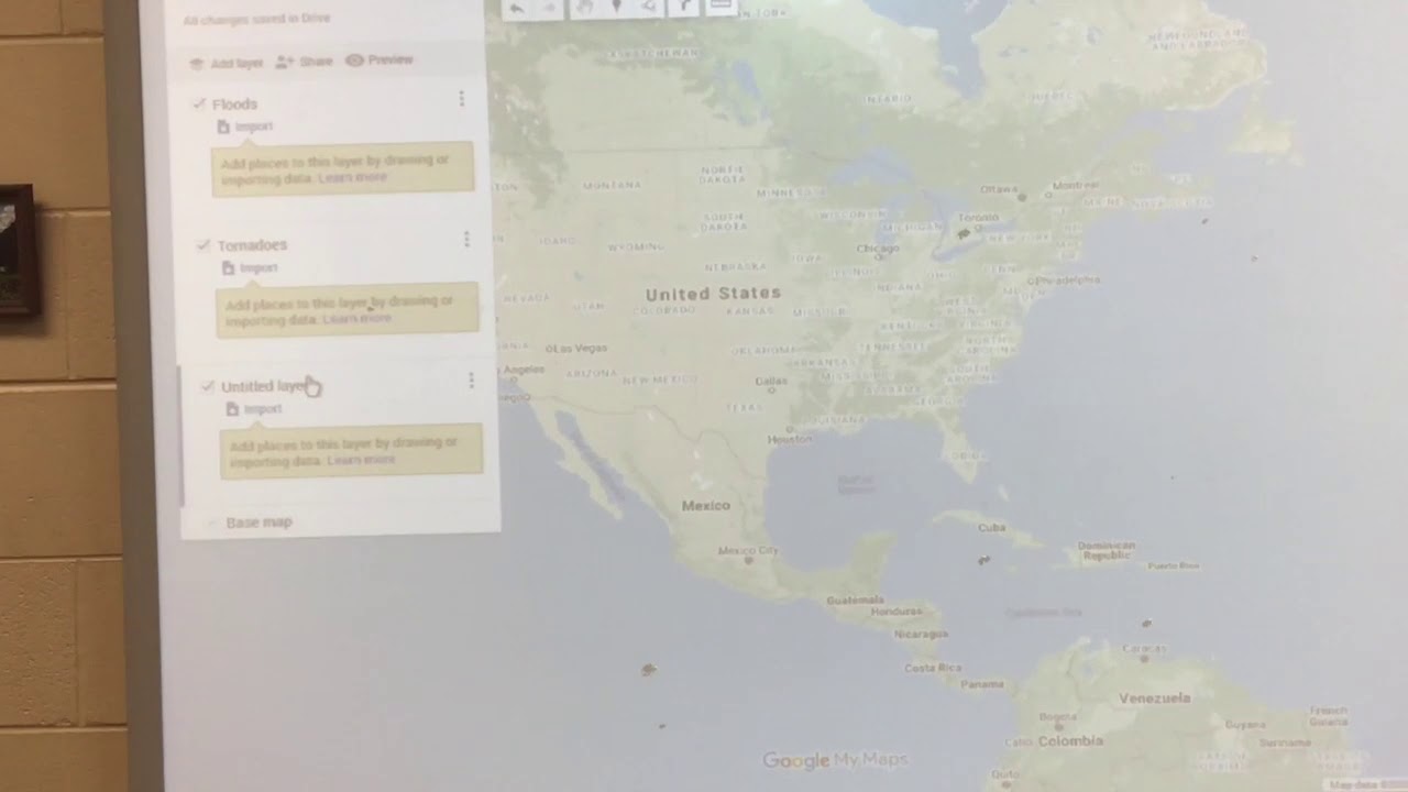 Google Maps - layers and data table