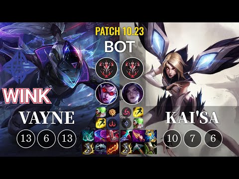 ES Wink Vayne vs Kai'Sa Bot - KR Patch 10.23