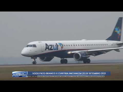 VOOS PATO BRANCO X CURITIBA INICIAM EM 20 DE SETEMBRO 2021