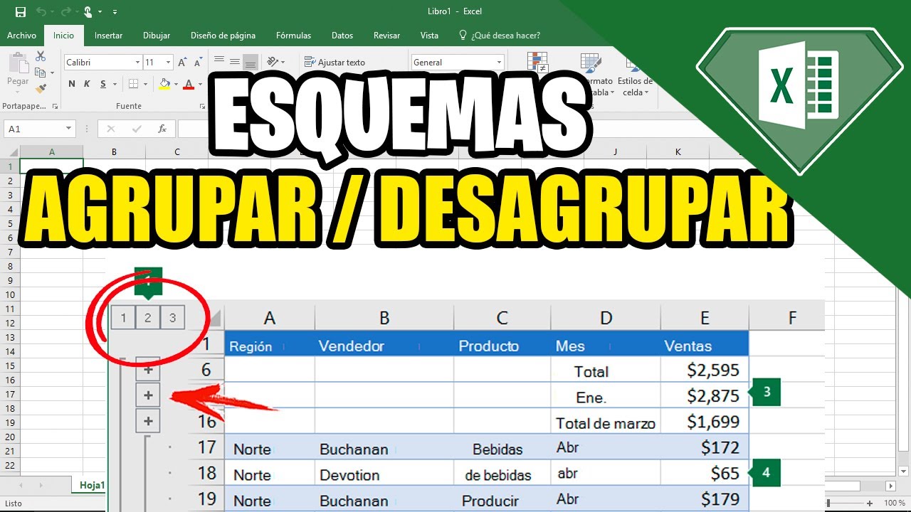 AGRUPAR COLUMNAS EN MODO ESQUEMA CÓMO FUNCIONA EN EXCEL 2026 | ESQUEMAS AGRUPAR DESAGRUPAR🧩