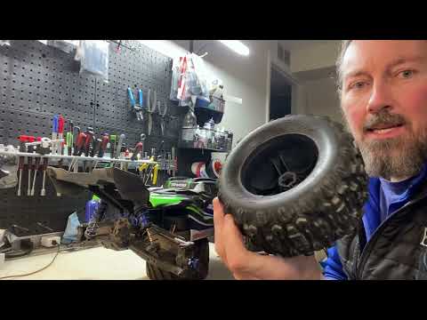 Traxxas Sledge gets a wheel balance - Easy method for any RC , even a Kraton  : )