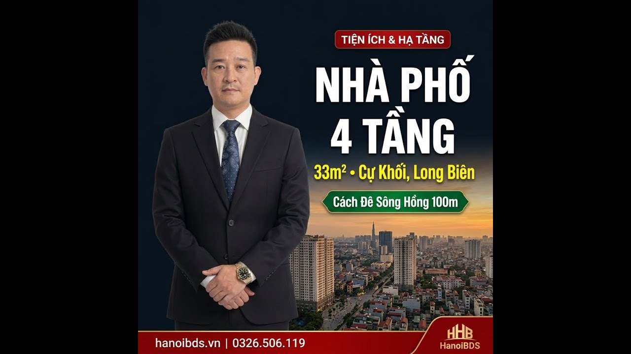 Nhà Phố Cự Khối Long Biên 33m² 4 Tầng: Sát Đê Sông Hồng Mát Mẻ | HanoiBDS.vn