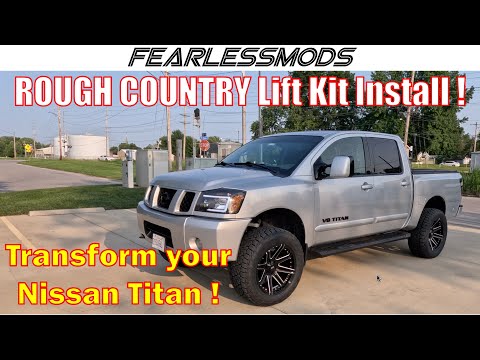 2005 Nissan Titan gets Rough Country Lift Kit and Wheels! #roughcountry #roughcountrylift