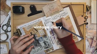 ASMR unboxing vintage stationery 📦 design a vintage diary with me | ft. YourCreativeStudio