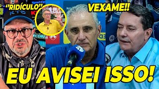 It's a scandal! A disgrace for Cruzeiro in the Tite era! "He's going to drag Cruzeiro into the ab...