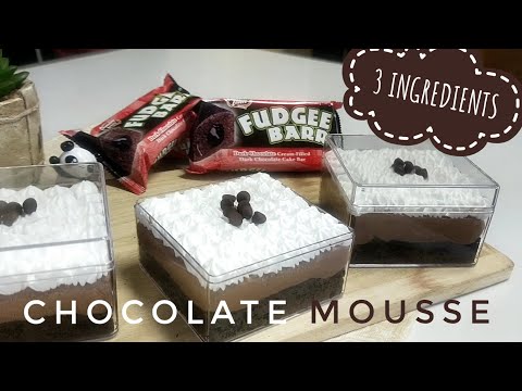 3 Ingredient Chocolate Mousse | Fudgee Bar Cake | No Bake, Easy Recipe