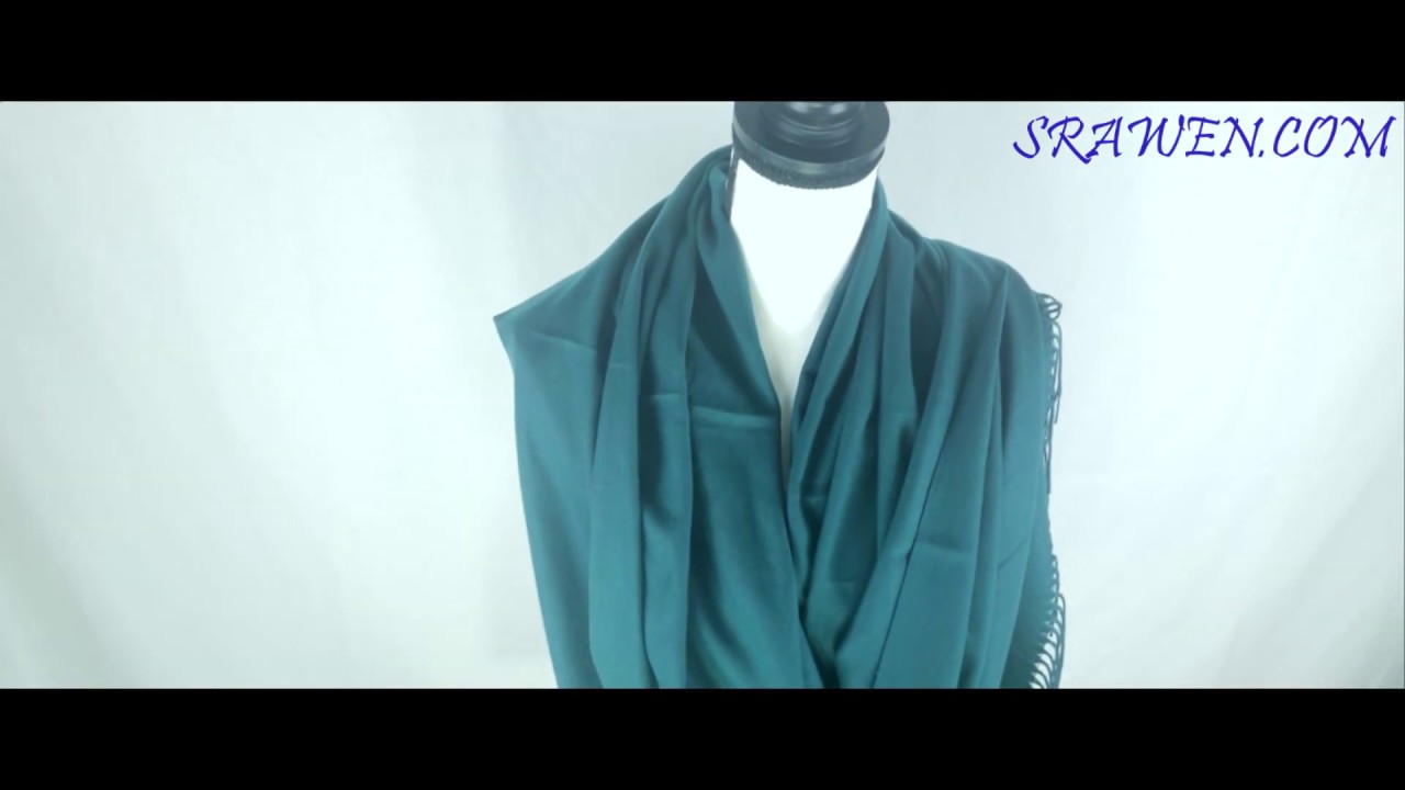 4-PLY PURE CASHMERE LUXURIOUS WOMEN SHAWL WRAP,BOTTLE GREEN