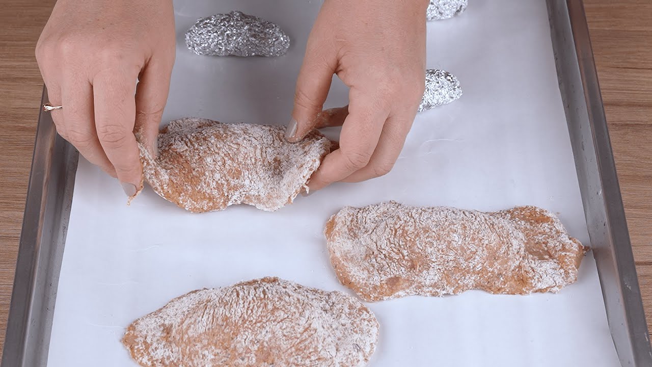 Put chicken in the aluminum foil and you will be surprised by the result