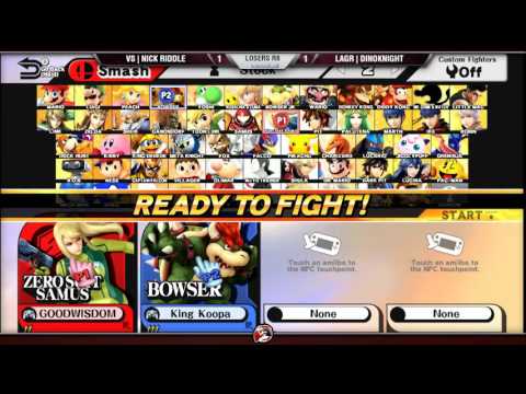 VS Weekly 12/1/16 - Losers R6 - NickRiddle (ZSS) vs. DinoKnight (Bowser) - Smash 4