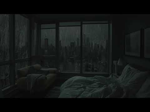 Sleep within 5 minutes | Rain pouring down the window of New York - The sound of rain lulls sleep