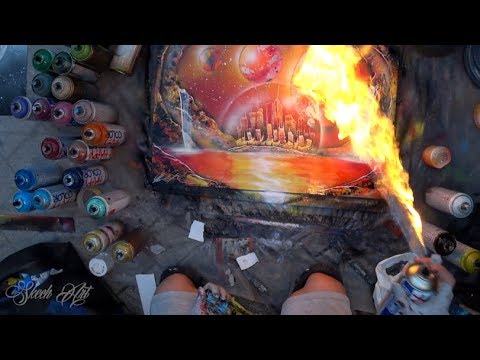 Sacred City - SPRAY PAINT ART by Skech