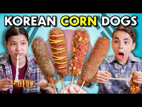 Kids Try Korean Corn Dogs! | Kids Vs. Food