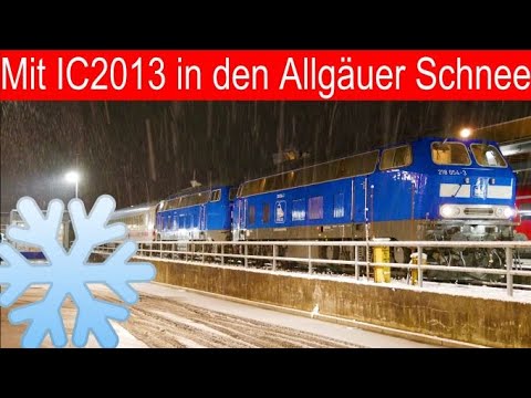 Mit den PRESS Br218 ins verschneite Oberstdorf | Mitfahrt von Ulm nach Oberstdorf im IC2013"Allgäu"