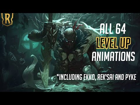 All 64 Level Up Animations (including Ekko, Rek'Sai and Pyke) | Legends Of Runterra