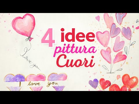 Come Dipingere Cuori per San Valentino 💖 | 4 Idee Creative con Colori Acrilici #diy #drawing #art