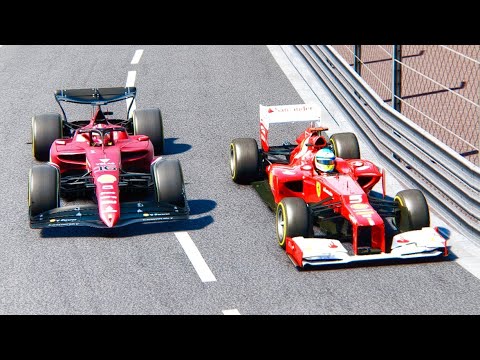Ferrari F1 2022 F1-75 vs Ferrari F1 2012 Fernando Alonso at Monaco GP