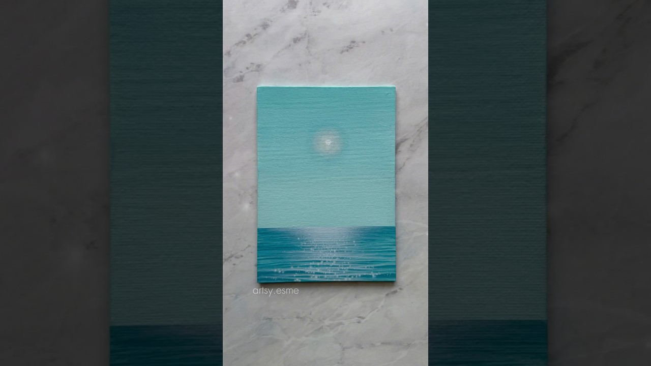 minted shimmer 🩵💚✨ a gentle shimmer across the waves 🌊 #painting #originalart #artshorts