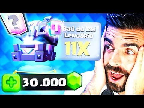GASTEI 30 MIL GEMAS EM BAUS DO REI LENDÁRIO NO CLASH ROYALE!
