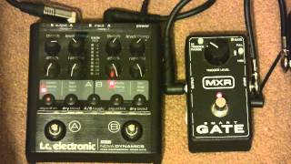 Video thumbnail for TC Electronic Nova Dynamics Vs MXR Smart Gate Noise Gate Pedals by effectspedalreviews