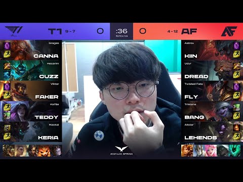 T1 vs AF   [Full Game 1] 2021 LCK Spring Split Patch 11.6 LEAGUE OF LEGENDS KOREA