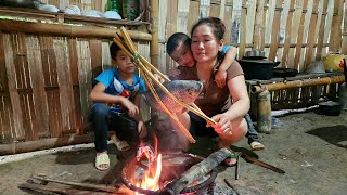Rural life, harvesting vegetables to sell, buying fish to cook with two children - DANG THI DU