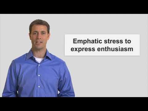 Emphatic stress to express enthusiasm