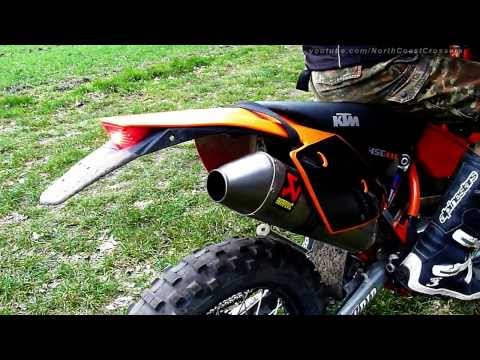 KTM EXC 450 Akrapovic titan with/without dB-Killer [HD]