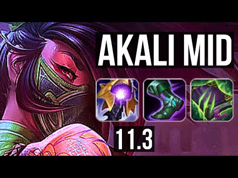 AKALI vs EKKO (MID) | 6 solo kills, Godlike, 800K mastery | BR Diamond | v11.3