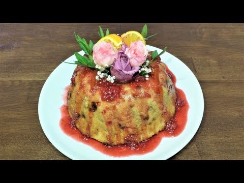 Bread Pudding- Nicaraguan Bread Pudding With Luscious Raspberry And Orange Sauce.