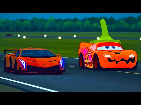 Lightning McQueen Halloween Edition vs Lamborghini Veneno at Top Gear