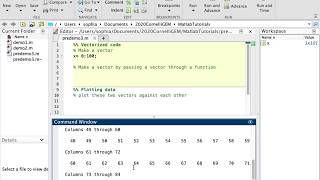 Vectors and Plotting in Matlab
