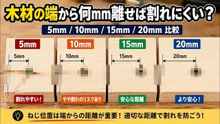 【インパクトと電動ドリルで検証！】木材の端から何mm離れれば木割れはおきないの？？