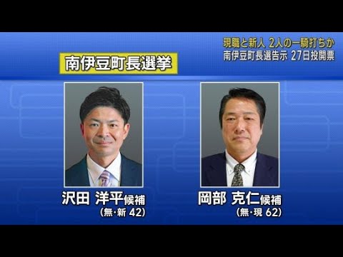 YouTube Video 静岡・南伊豆町長選挙が告示 現職と新人の一騎打ちか