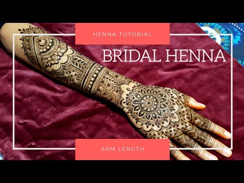 FULL ARM BRIDAL HENNA DESIGN TUTORIAL (SUBSCRIBER&#39;S REQUEST)