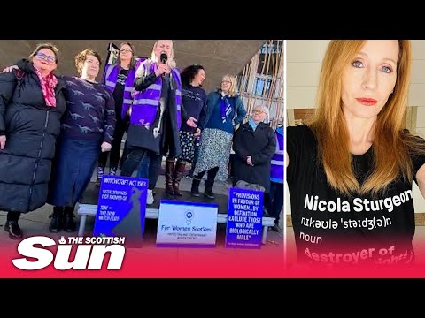 Women against Gender Reform Bill protest today as JK Rowling wears anti-Nicola Sturgeon t-shirt