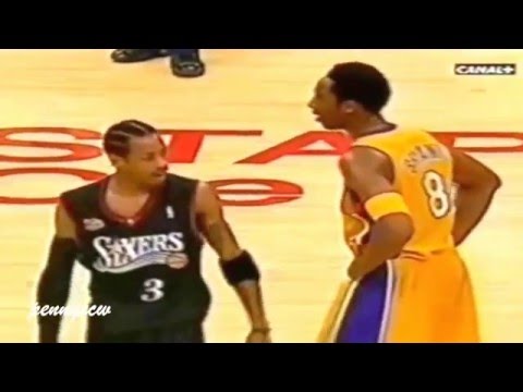 Allen Iverson & Kobe Bryant Trash Talking in NBA Finals 2001 *Derek Fisher has hair
