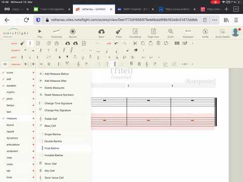 Noteflight: linke Hand in Violinschlüssel setzen