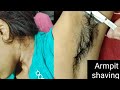 Armpit Shaving By Straight Razor Full Growth Underarms Shaving Armpit Shaving