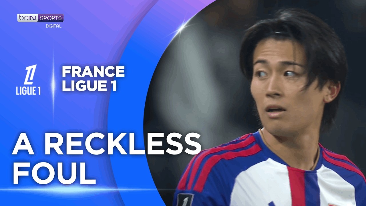 KEITO NAKAMURA’S SHOCKING RED-CARD CHALLENGE FOR LYON AGAINST NICE IN LIGUE 1 | beIN SPORTS USA