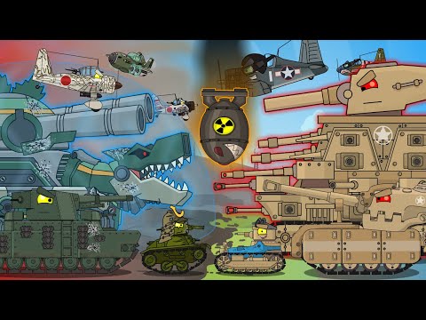 ALL EPISODES of Japan and the USA confrontation - Cartoons about tanks