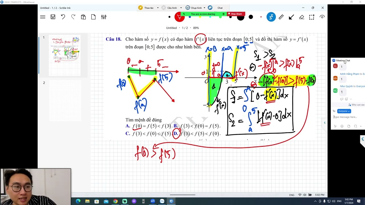 ỨNG DỤNG NGUYÊN HÀM TÍCH PHÂN VDC BUỔI 1 ( BÀI TOÁN LIÊN QUAN TỚI HÀM SỐ, TÌM DIỆN TÍCH)