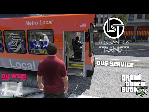 Los Santos Bus Service (as client), bus transport service in Los Santos, as passenger (GTA 5 mod)