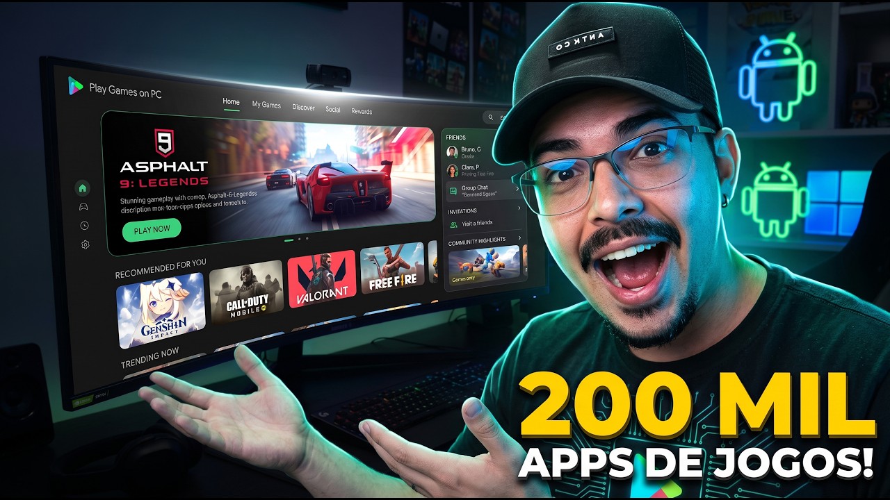 APAGUE SEU EMULADOR! Plataforma Google Roda 200 MIL Apps de Jogos no Windows