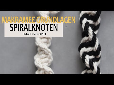 Makramee Grundlagen Spiralknoten einfach und doppelt