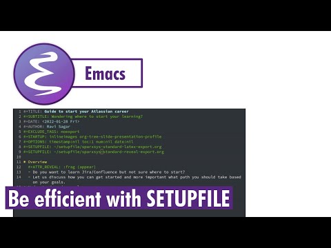 Org-mode - Be efficient with SETUPFILE