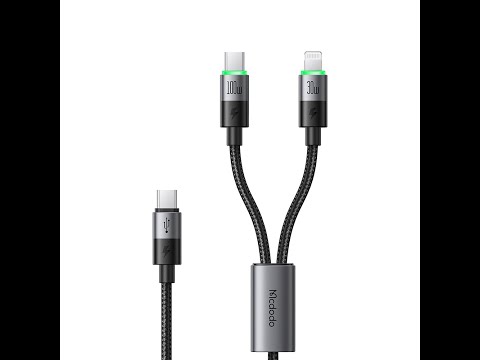 Кабель Mcdodo 2 in 1 быстрой зарядки USB-C to USB-C + Lightning 100W - фото 1 - id-p2456797326