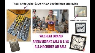 Real Shop Jobs-$300 NASA Leatherman Engraving (WeCreat Lumos on Sale) Color Engraving Easy to Use!